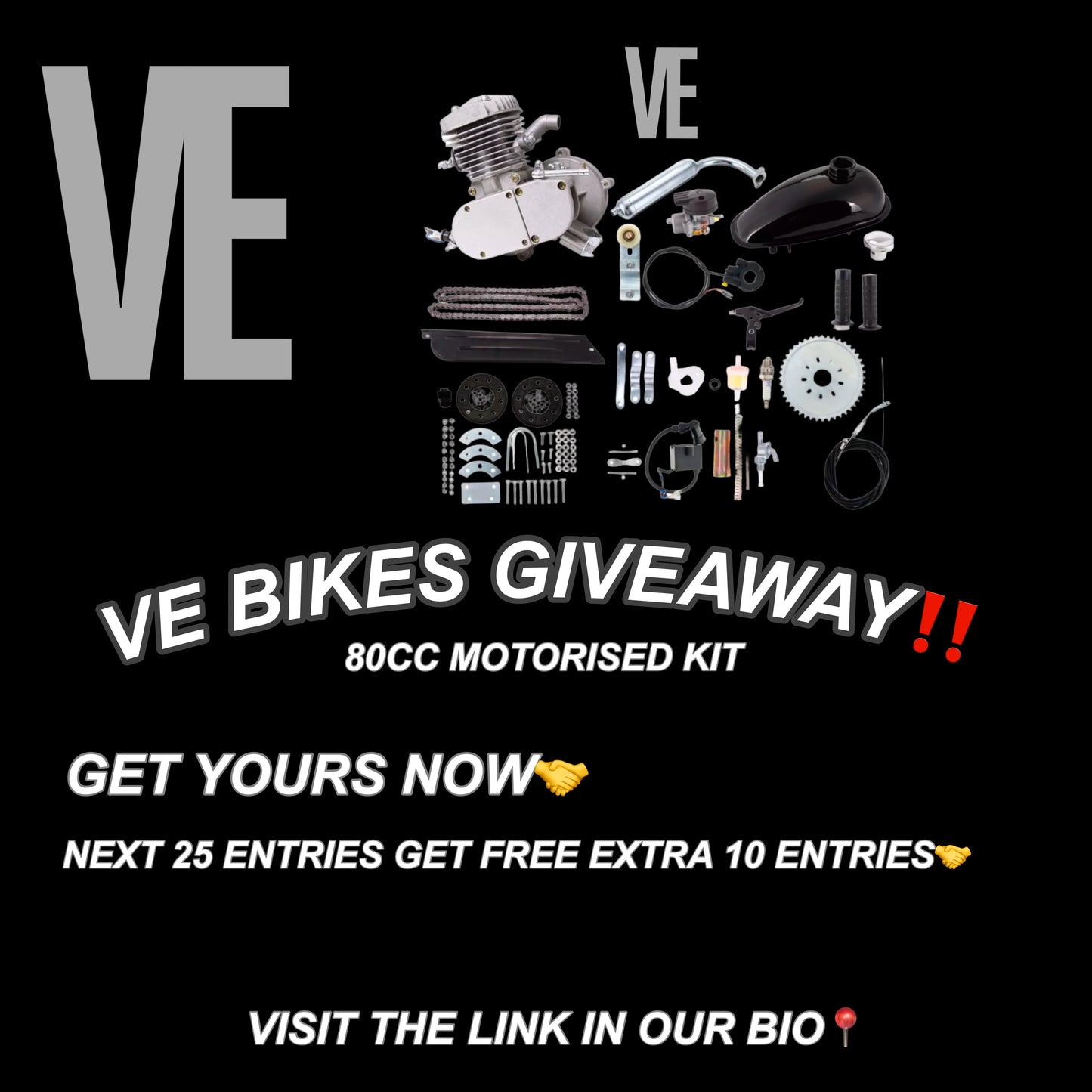 ‼️80CC MOTORISED BIKE KIT GIVEAWAY‼️