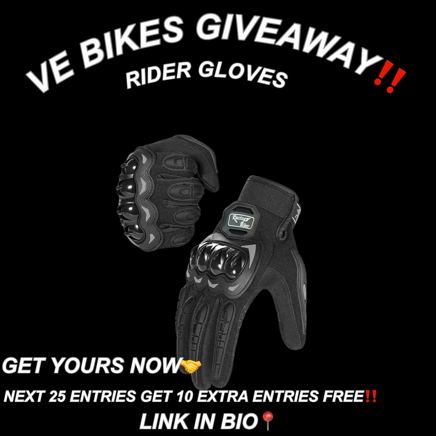 ‼️BLACK MOTO/RIDER GLOVES GIVEAWAY!‼️