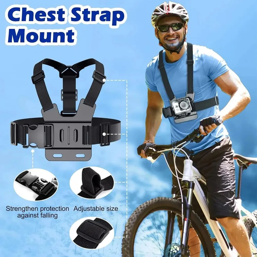 6-in-1 Action Camera Vlog Kit Chest And Head Mount