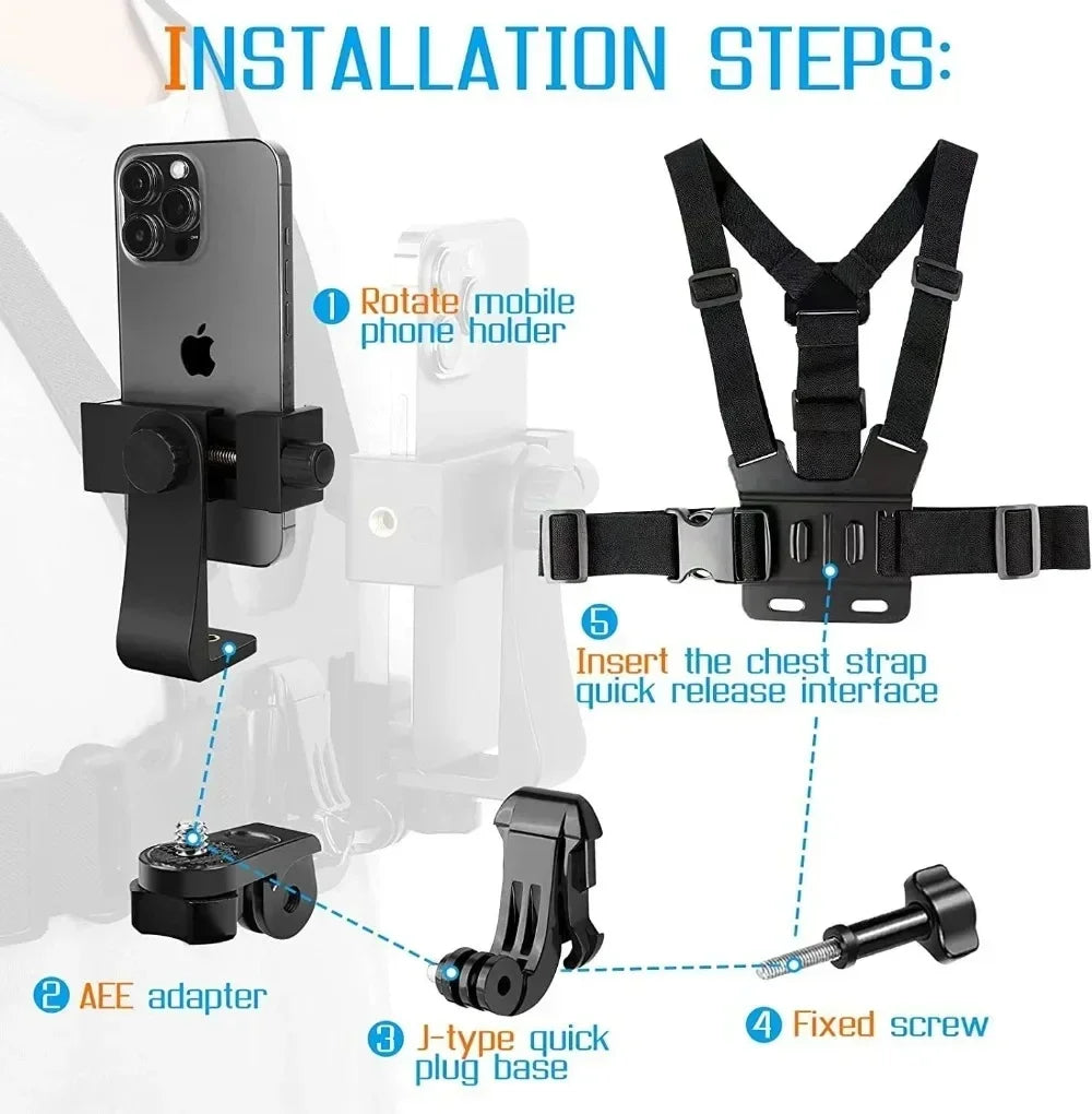 Adjustable Chest Action Camera/Phone Mount