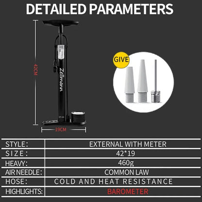 160PSI High Pressure Bike Pump with Pressure Gauge