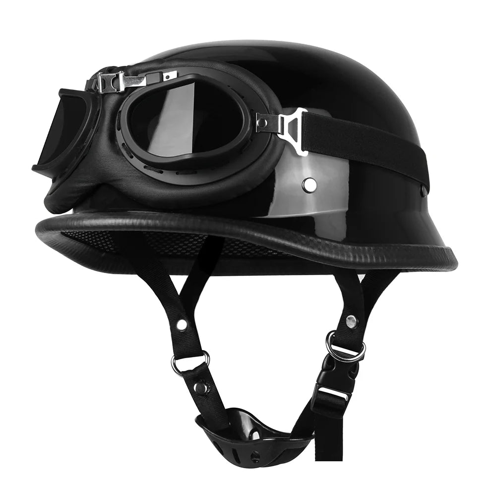 Moto Half Helmet German Military Style