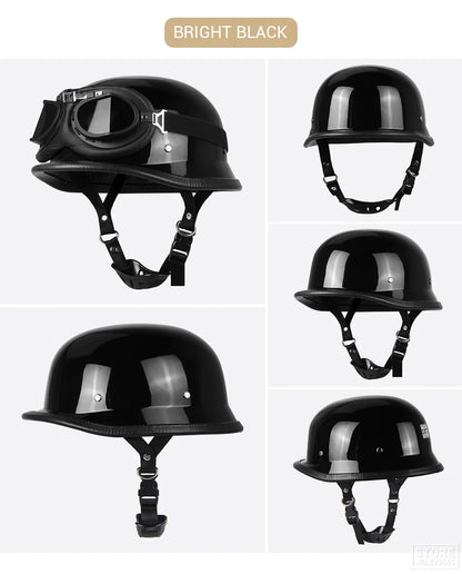 Moto Half Helmet German Military Style