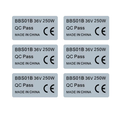 6pcs 36V 250W Legal Stickers