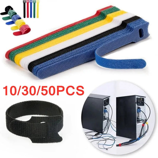 10/30/50pcs Reuseable Cable Organizer Ties