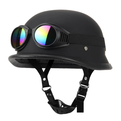 Moto Half Helmet German Military Style