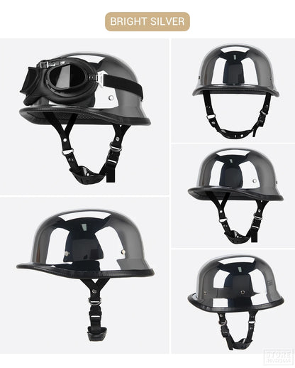 Moto Half Helmet German Military Style